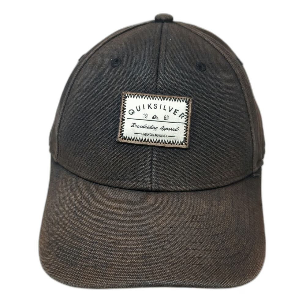 Quiksilver Baseball Cap Black One Size Canvas Patch Boardriding Hat Slideback